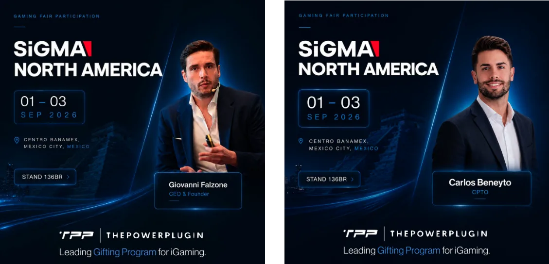 Anuncio de TPP para SiGMA North America 2026 con Giovanni Falzone y Carlos Beneyto